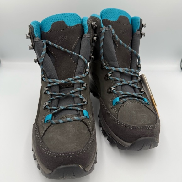 7.5 M Hanwag Torsby Lady Gtx Waterproof Hiking Trail Boots Asphalt/Ocean $290 - Picture 2 of 8
